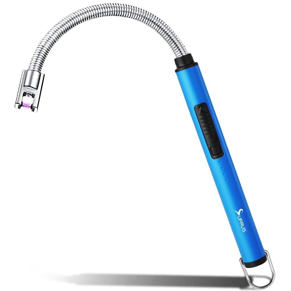 SUPRUS Fluorescent Lighter Glows in The Dark 360 Flexible Neck USB Rechargeable Windproof Triple Safety for Candle Cooking