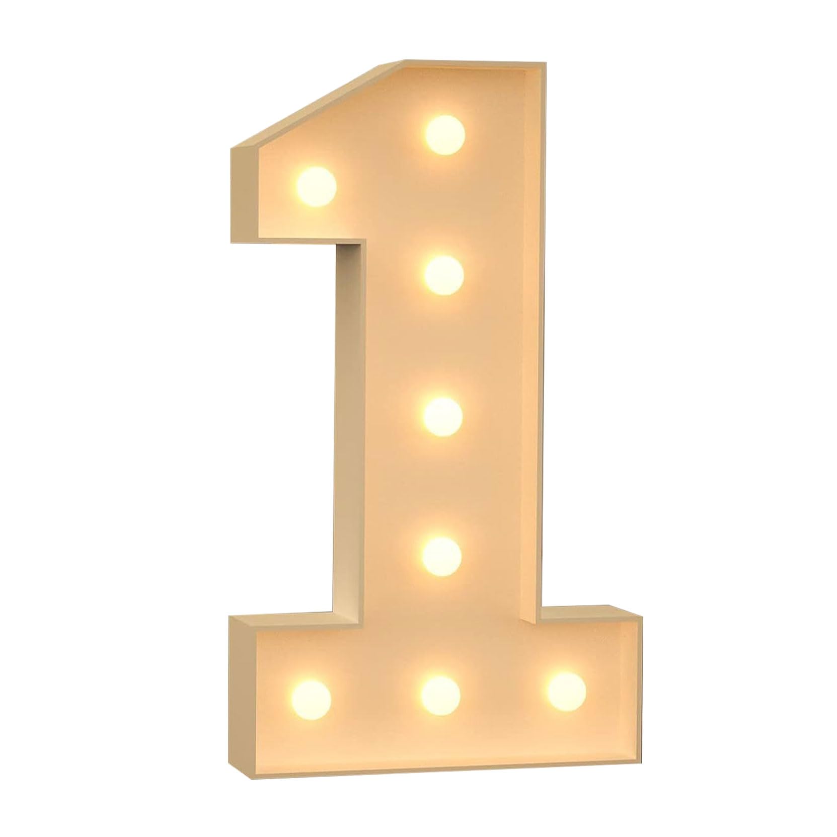 Syibelters Number 1 120Cm-4Ft Large Decorative Led Light Up Numbers 1, Marquee Light Up Sign, Mosaic Numbers For Balloons For Birthday Wedding Party Valentine's Day