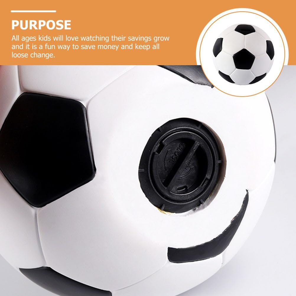 BESTonZON Soccer Ball Piggy Bank, Football Sports Themed Coin Bank, Shatterproof Soccer Piggy Bank, Coin Bank with Football Look, Saving Money and Sports Decor for Grils Boys (S Size)