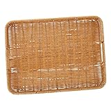 Beaupretty Panier tissé en plastique plateau de rangement de table plateau de rangement m...