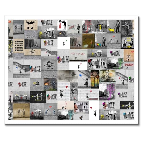 Cadre Banksy Megamix 50 x 40 cm idéal pour bureau chic
