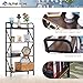 ALPHA HOME 5-Tier Bookshelf Industrial Bookcase Tall Book Shelf Storage Organizer and Display Rack for Living Room, Bedroom and Office