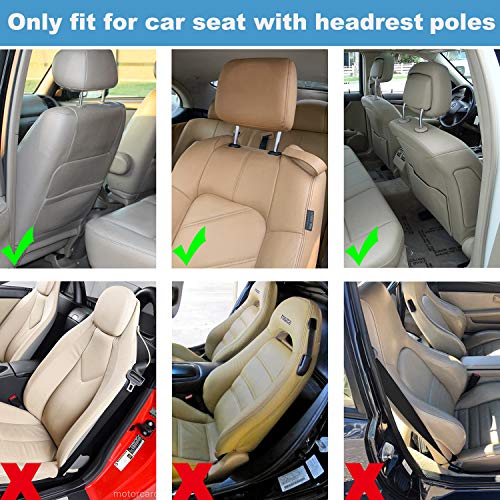 Image of Car Headrest Pillow, Roadpal Adjustable Sleeping Headrest for Car Seat, Head Neck Support Rest Pillows for Kids Adults Travel, Fits ONLY Seats with 2 Metal Rods, PLS Check Before Purchase