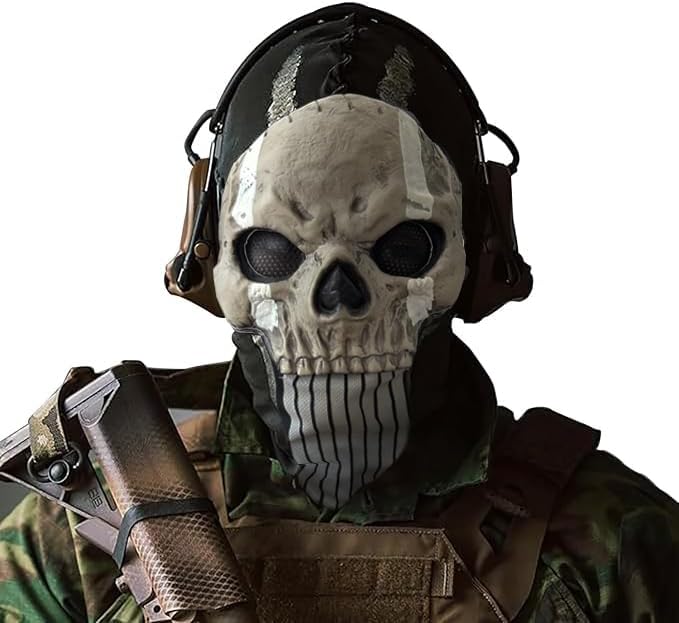 Amazon.com: MENSBY Ghost Balaclava Skeleton Ski Mask, Halloween Cosplay ...