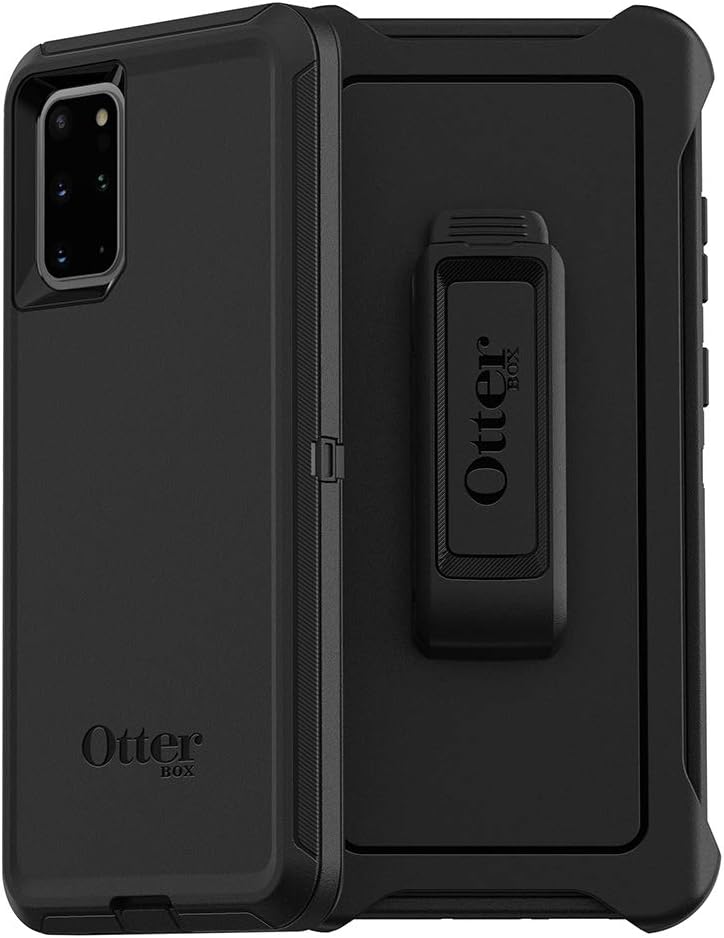 OtterBox Galaxy S20+/Galaxy S20+ 5G (ONLY - Not compatible with any other Galaxy S20 models) Defender Series Case - BLACK, rugged & durable, with port protection, includes holster clip kickstand