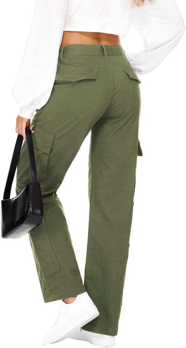 TRGPSG Womens Cargo Pants, Y2K Casual Pants Parachute Pants Relaxed Fit Streetwear with Multiple Pockets - Image 2