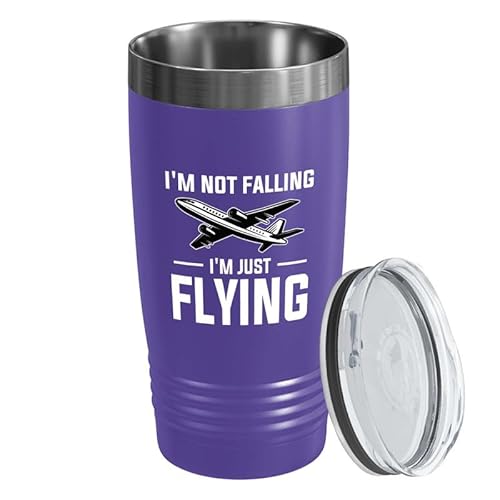 Pilot Purple Edition Viking Tumbler 20oz - I'm not falling - Pilot Gifts Airplane Flying Captains Aviator Airline Aviation