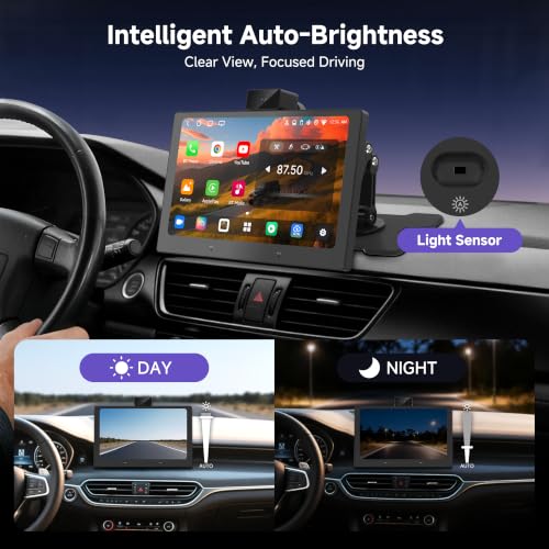 Image of P6 9.1 inch QLED CarPlay Screen for Car, Android Auto | Dual Wi-Fi, Bluetooth, GPS, OTA Updates, DriveChat AI, Portable Touchscreen, Cars, Trucks & SUVs