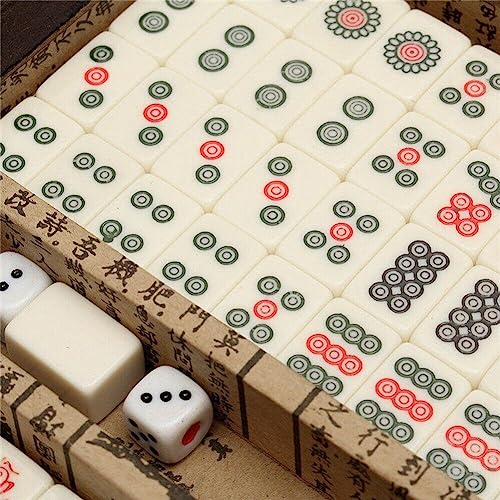Mahjong Chinois compact 144pcs résistant aux chocs avec mallette