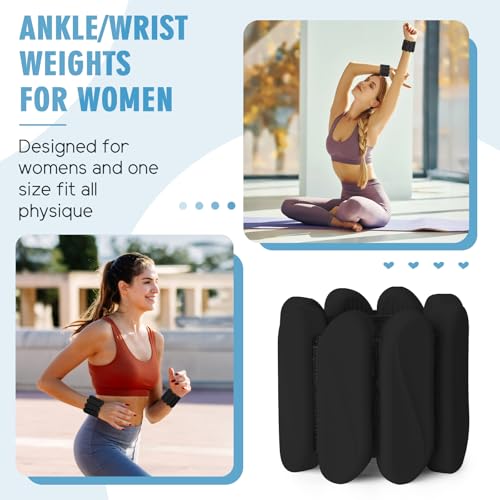 Image of Wrist Weights, 2Pack Wearable Wrist Ankle Weights for Women and Men, Adjustable Silicone Arm and Leg Wrist Bracelets for Walking, Yoga, Pilates and Gym, 2lb