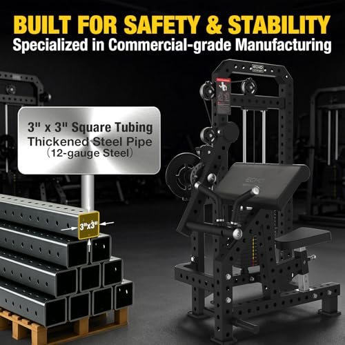 Image of Commercial-Grade Strength Exercise Equipment with 220lb Weight Stack, 3 inchx3 inch 12-Gauge Steel Tubing for Home & Gym, Multi-Function Trainer Machine for Strength Training & Body Building