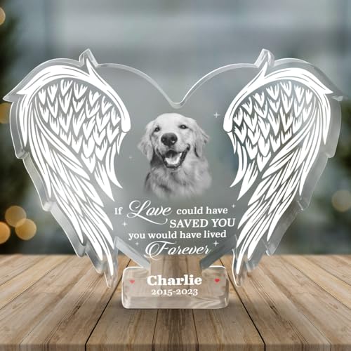 DOPTIKA Custom Photo If Love Could Have Saved You, Personalized Pet Memorial Plaque Gifts, Dog Memorial Gifts for Loss of Dog, Pet Loss Gifts, Dog Passing Away Gifts, Loss of Dog Sympathy Gift
