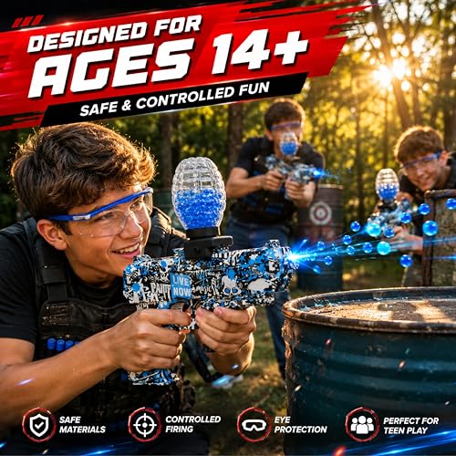 Image of Lifelong Electric Gel Blaster Gun for 14+ Years | 1200mAh Rechargeable Battery & 50+ Ft Firing Range | Easy to Assemble & BIS Certified | High-Speed Electric Firing with Water Gel Balls (LLCEDG02)