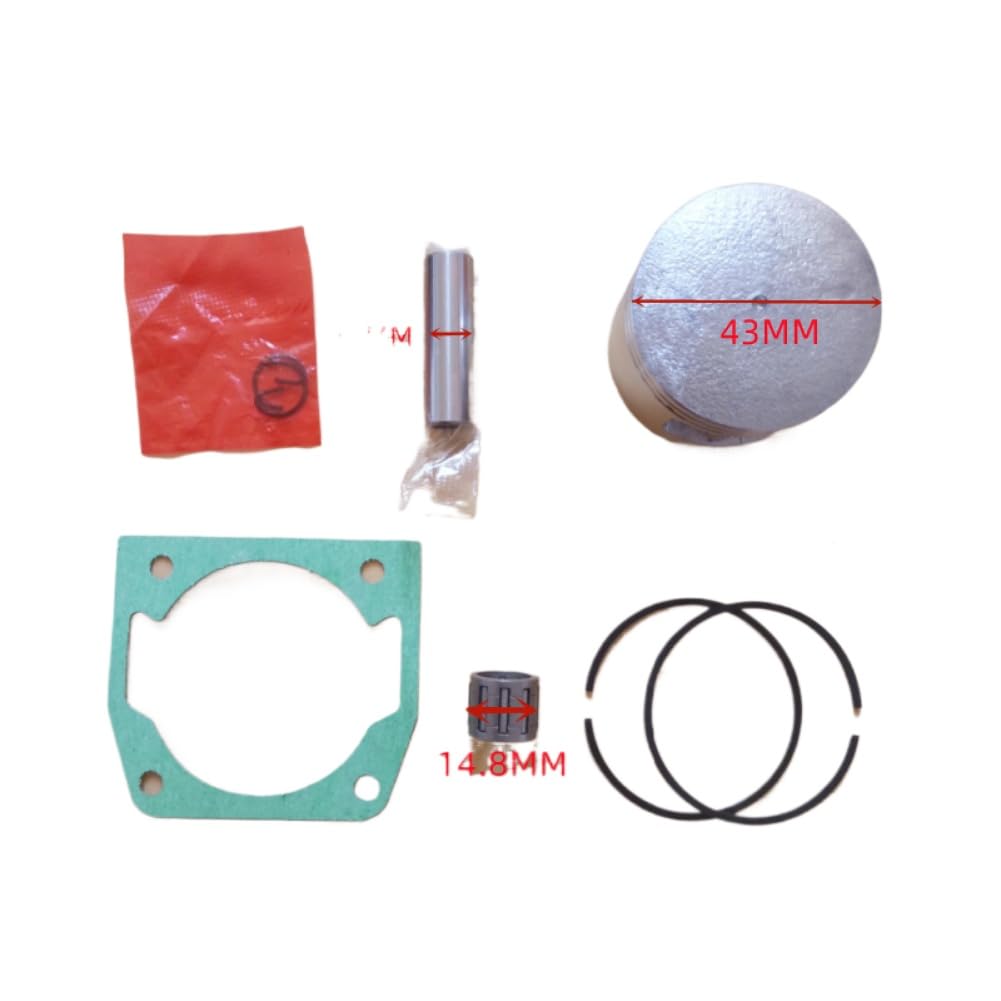 Kit de segments de Piston cylindre 43mm, Compatible avec scie à chaîne G455 AVS 4500 1E43F 43F 45CC