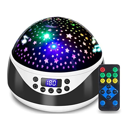 Shayson Star Night Light Projector, Remote Control Projector Night Light for Kids Bedrooms, 8 Colors Changing Options Projector, 360 Degree Rotating Baby Night Light with Timer & Music