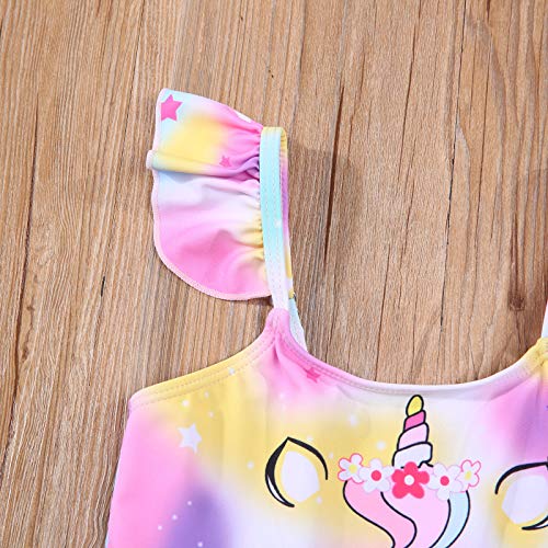 Toddler Girls Unicorn Swimsuit Two Pieces Tankini Bathing Suits Mermaid Ruffle Beachwear Bikini Tankinis4