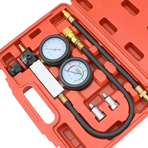 Cylinder Leak Down Tester Kit,Automotive Engine Pressure Gauges Compression Test Leakage Detector Tool Set (Tu-21) #TOP6