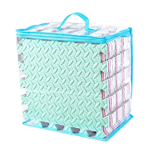 Tamiplay Foam Play Mat for Baby, 0.4 Inch Thicked Interlocking Floor Mats with Solid Colors, Squares Non-Toxic Baby Play Mat, EVA Foam Puzzle Floor Mats for Toddlers, 16 Tiles(White/Pink/Bean Green) by Tamiplay - Image 8
