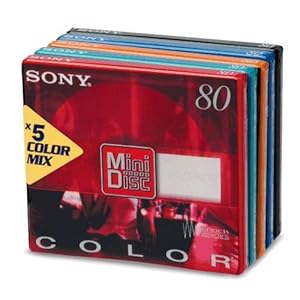 Sony 5MDW80PR MiniDisc 80 Minuten 5er Pack Color Mix