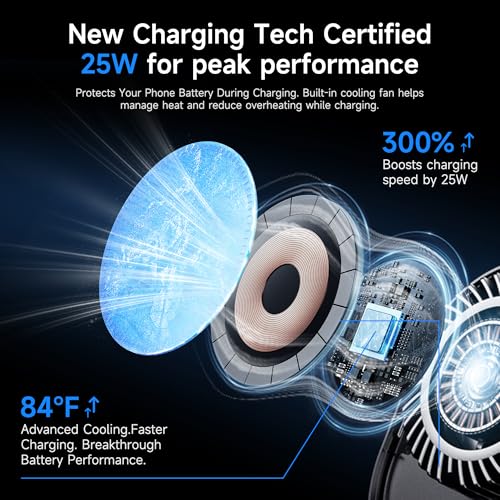 Geerealy for 25W MagSafe Car Mount Charger with Built in Cooling Fan - image 2