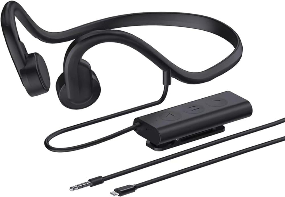 Wired Bone Conduction Bluetooth Headphones, 3.5Mm Or Type C Wired Open-Ear Headphones with Microphone, Sports Earphones for Running Cycling Working-image-47
