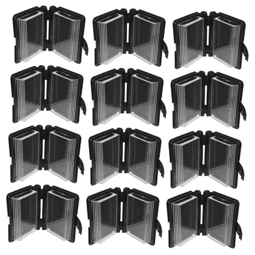 FUTUREORYY 12 Piezas Cajas de Forma de Negro Contenedores de Plástico con Tapa Abatible Cajas para Dulces y Detalles de Fiesta para Bodas Shower Cumpleaños y Graduaciones