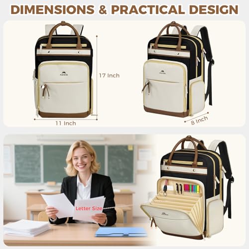 MATEIN Work Backpack with Lunch Compartment Detachable, 15.6 Inch Laptop Backpack with Organized Pocket, College Computer Backpacks Meal Prep Bag Gift for Teachers Nurse Adult Commute Office - Image 5