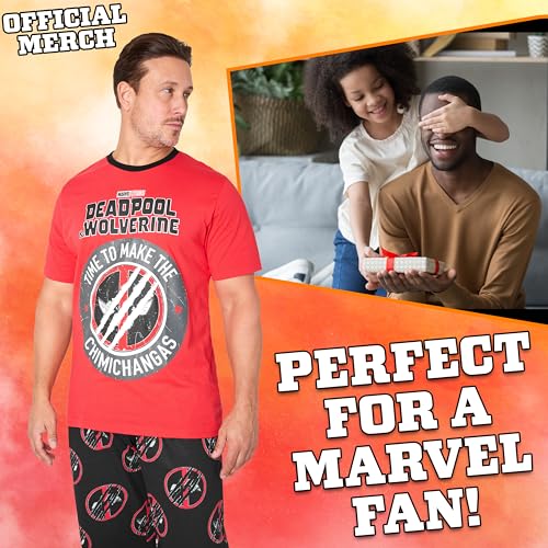 Marvel Deadpool and Wolverine Mens Pajama Set, Soft Comfy Loungewear PJ Set - Gifts for Men2