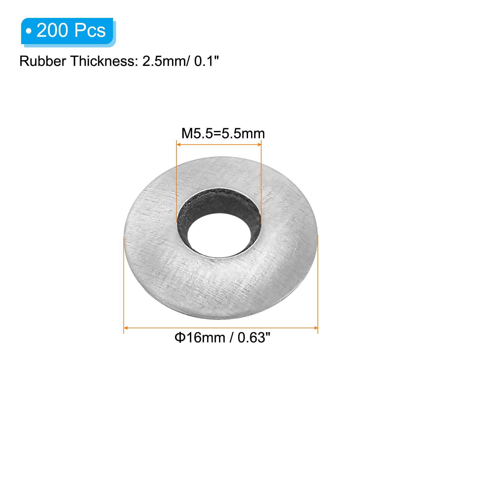 PATIKIL 7/32"x5/8" EPDM Bonded Sealing Washers - Image 2