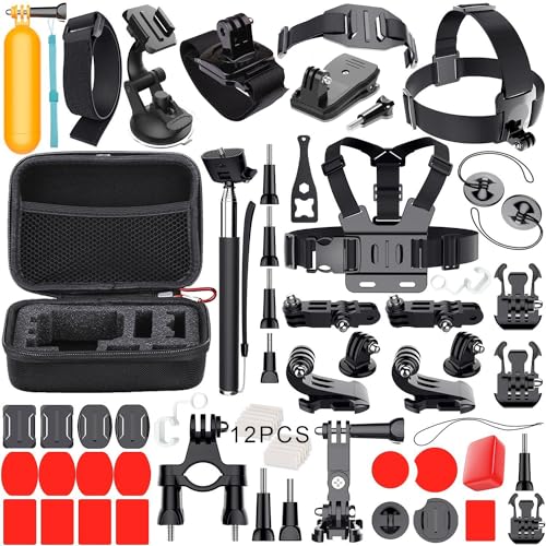 Image of Action Pro Accessories Kit Compatible with GoPro-13 /12 /11 /10 /9 /8 /7 /6 /5 /SJCAM /YI Accessory Bundle Set for Action Camera