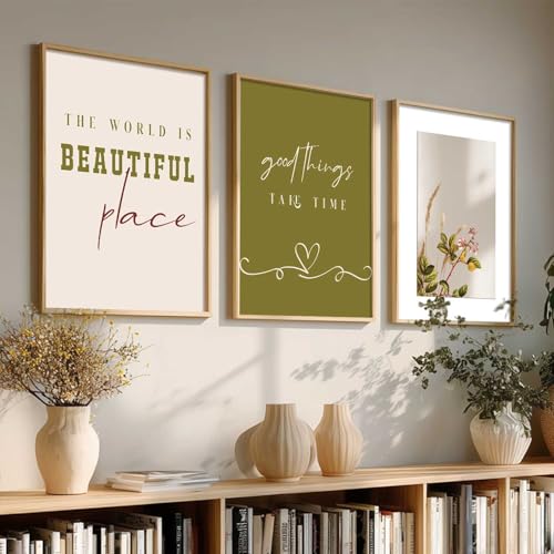 Image of HOTHOUSE Decorative Abstract Wall Art Home Decor Modern Painting poster With Frame For Living Room Bed Room Hotel Wall Decor Digital Reprint Set of 3 (10X13 inch)