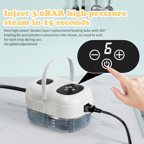 Dampfreiniger handgerät,2500W Portable Handheld Steam Cleaner High Temperature Pressurized Steam Cleaning Machine with Brush Heads für Zuhause Küchen Teppiche Sofa