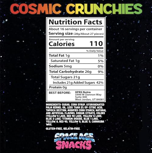 Premium Freeze Dried Candy - 1 Pound Cosmic Crunchies Freeze Dried Candy - Space Age Snacks - Sweet Tasty Treat for All Ages