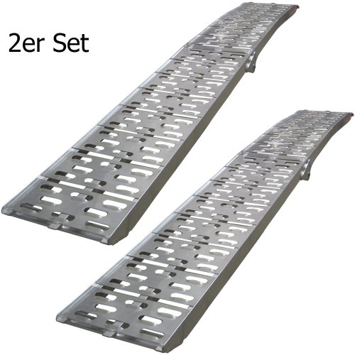 Preisvergleich Produktbild 2er Set Grafner Alu Auffahrrampe Rampe 680 kg klappbar Set Motorradrampe Rampe Motorrad Quad Rasenmäher