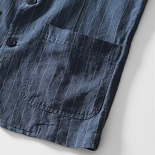 Icegrey Men’s Casual Striped Blazer Jackets Two Button Lightweight Regular Fit Cotton Linen Sports Coat3