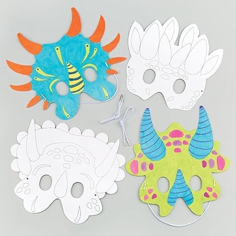 Amazon 恐竜 ぬりえ お面 6枚入り 塗って遊んで楽しい 子どもたちのアクティビティに 手芸 画材 通販