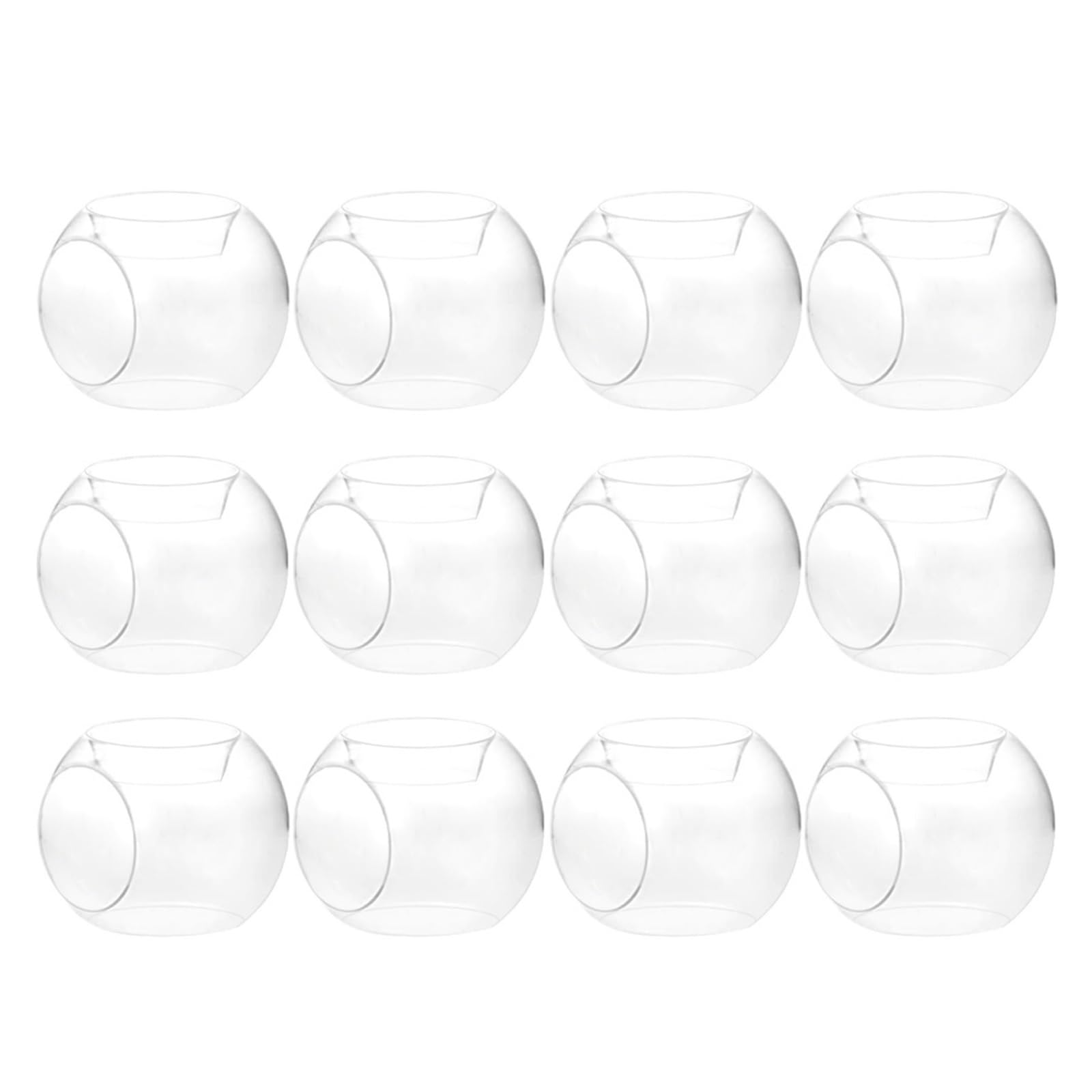 Bougeoirs à Thé Lot de 6 ou 12 bougeoirs Ronds Transparents en Verre Creux, for Mariage, Banquet, Bar, fête, Chandeliers, décoration de la Maison(12 Pack Style B)