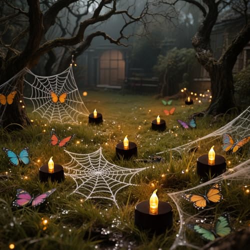 Image of Tea Lights Battery Operated Candles LED Tea Lights Flameless Candles 200+ Hours Flickering Fake Tealights for Halloween, Christmas Aniversary Home Table Decor(Black, 12 Pack)