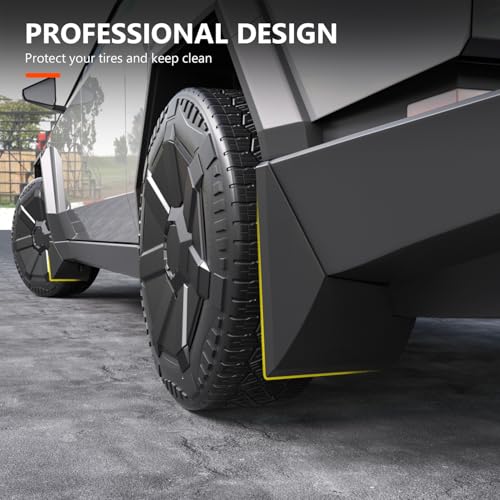 Image of powoq Mud Flaps Compatible with 2023 2024 2025 Tesla Cybertruck Splash Guards 4PCS Mudguard Replacement for 2023 2024 2025 Tesla Cybertruck Accessories