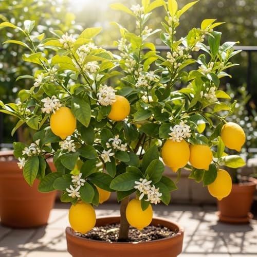 Ready to Bear Fruit Meyer Lemon Tree Bush Live Plant, 12 to 18 Inches Tall, Live High Yield Dwarf Meyer Lemon Tree, Indoor Outdoor Citrus, Very Fragrant Ready to Bear Fruit Meyer Lemon Tree Bush Live Plant, 12 to 18 Inches Tall, Live High Yield Dwarf Meyer Lemon Tree, Indoor Outdoor Citrus, Very Fragrant