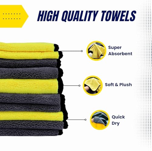 Image of Microfiber Cleaning Cloths, Car, Bike and Household Towel, Super Absorbent & Reusable, Cloths for All Cleaning Purpose, Car Washing, Drying, Detailing, Lint Free (30 * 60cm, Pack of 4)
