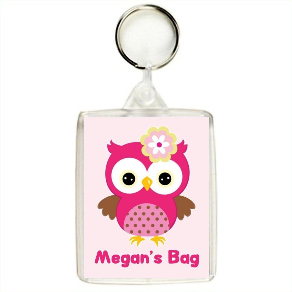Key Expressions Pink Personalised Owl Keyring/Bag Tag - Great For Tagging School Bags, Backpacks, Coats, Luggage Etc