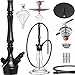 Produktbild DILAW® Granat Shisha Set Hookah 93cm Aluminium Alu | Wasserpfeife Kaminkopf Komplettset Molassefänger Silikonschlauch Alumundstück Tabakkopf Kaminaufsatz 18/8 schliff Edelstahl Tauchrohr Black