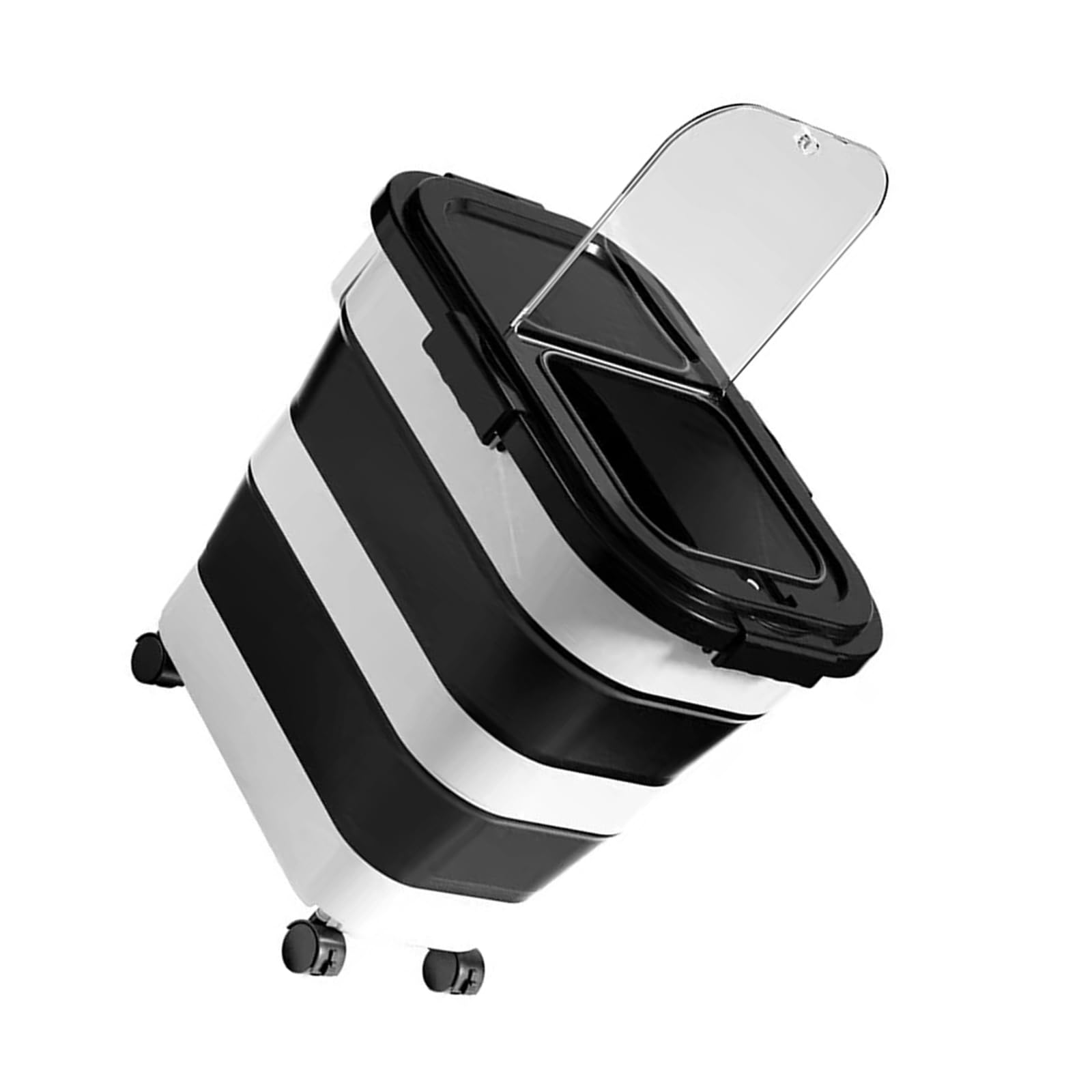 Foldable Rice Storage Container with 3 Changeable Levels Tight Lid and for Kitchen Organization PP Rice Dispenser