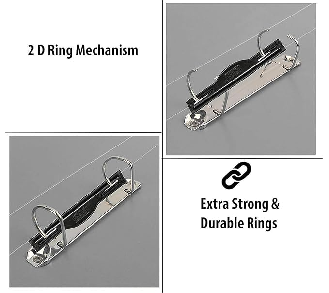 Image of 2D Ring Binder File,Plastic File Folder Legal Size Tough & Durable Ring Binder (A /4 2D RING BINDER GREY - 2)