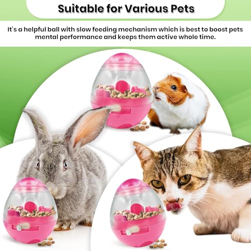 Image of SunGrow Puppy, Small Dog Breeds, and Pocket Pet Treat Ball, Boredom Buster Ends Naughty Chewing and Bloat, Encourages Exercise, Interactive Puzzle Feeder Ideal for Rabbits, Rats, and Hamsters, 4.6 inch