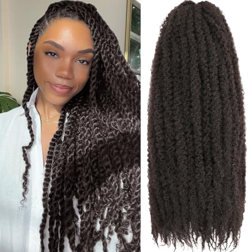 RuiYok Marley Hair Crochet Braids 24 Inch Dark Brown Marley