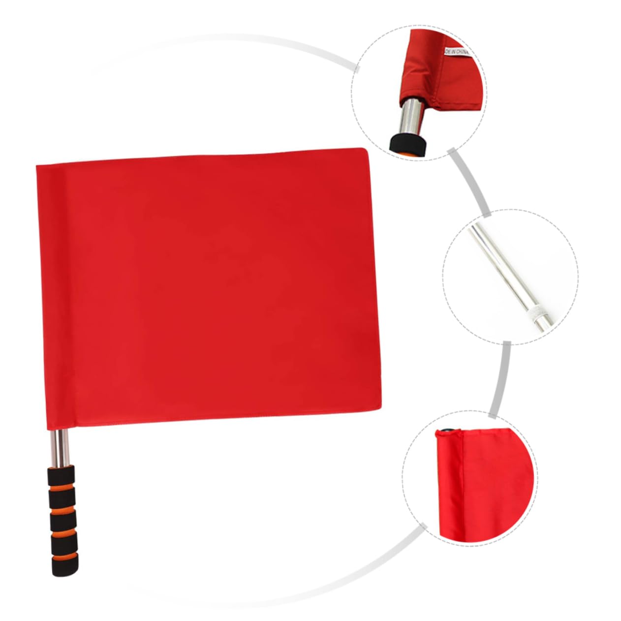 NAMOARLY 3pcs Sports Flags Red Traffic Safety Signal Flag for Referee Line Judge