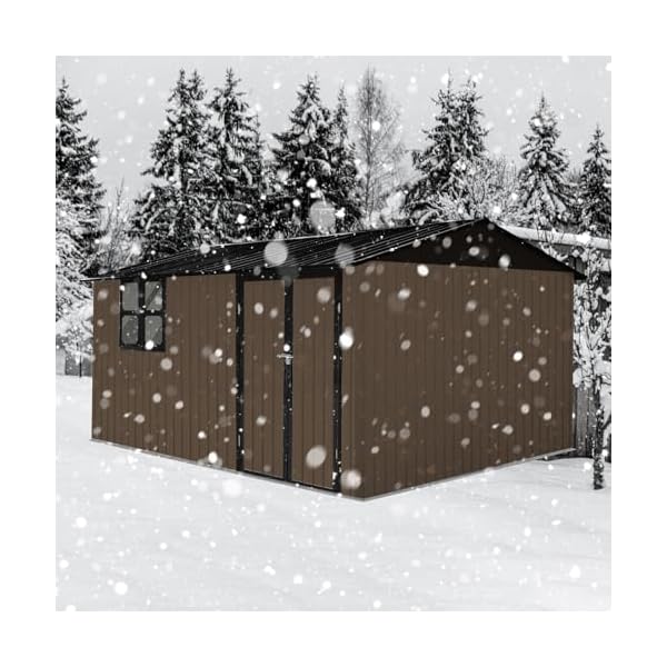   10x12-FT-Outdoor-Storage-Shed-Large-Metal-Garden-Shed-with-4-pane-Window-Outside-Tool-Shed-with-Lockable-Hinged-Door-4-Air-Vents-Waterproof-Storage-Building-for-Backyard-Patio-Lawn-BrownBlack