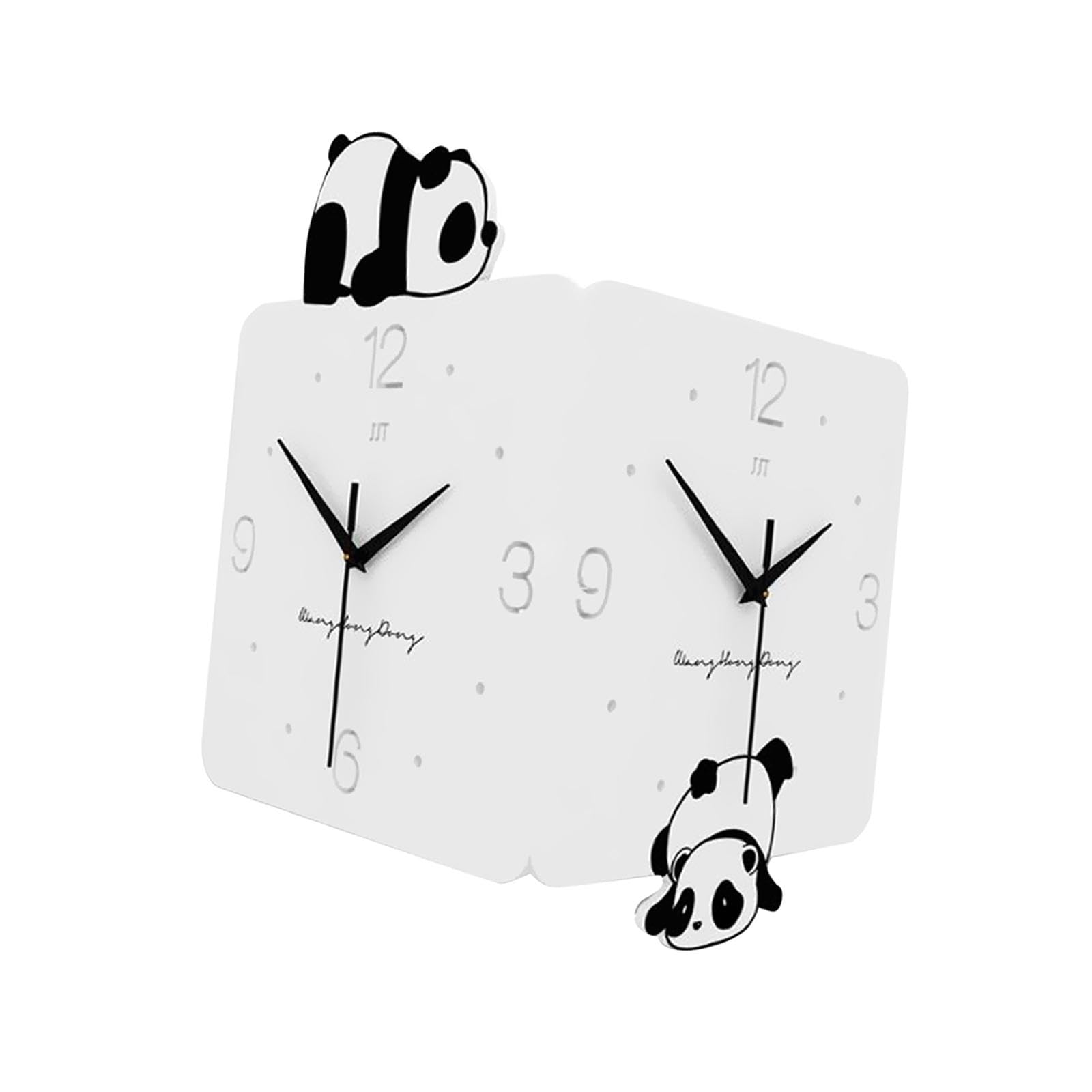 Horloge murale d'angle panda facile à installer pour angle de mur vide - 8